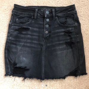 American Eagle High Wasted Black Jean Skirt